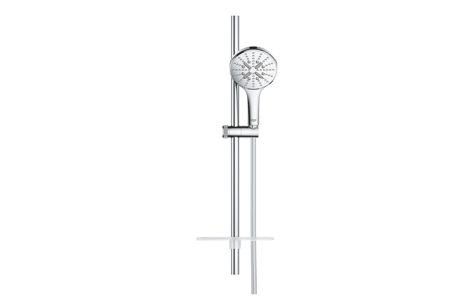 GROHE Brausestangenset Rainshower SmartActive 130 – Ø13 cm, Schlauch 175 cm, Messing, Wandmontiert, Chrom