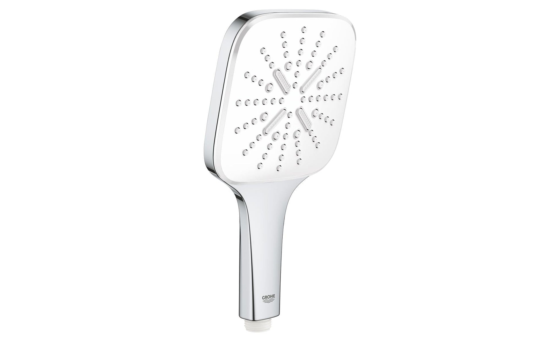 GROHE Handbrause Rainshower 130 – Chromstahl, 3 Strahlarten, Weiss