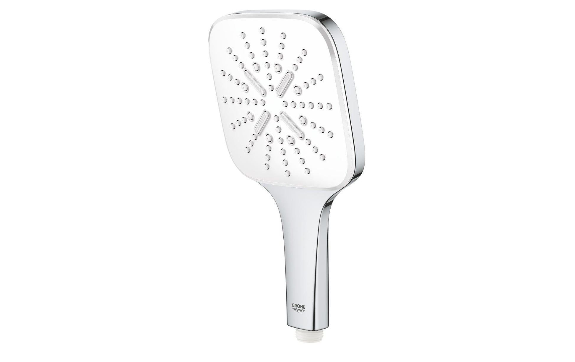GROHE Handbrause Rainshower 130 – Chromstahl, 3 Strahlarten, Weiss