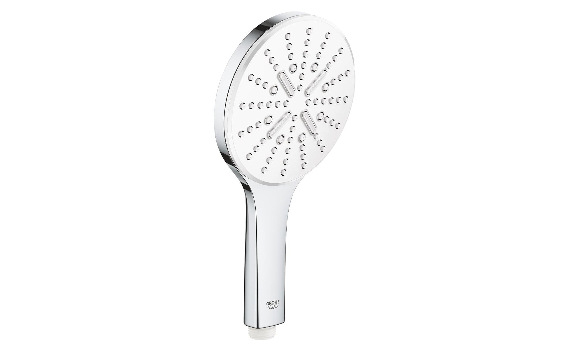 GROHE Handbrause Rainshower 130 – Ø13 cm, Edelstahl, Wandmontiert, Weiss
