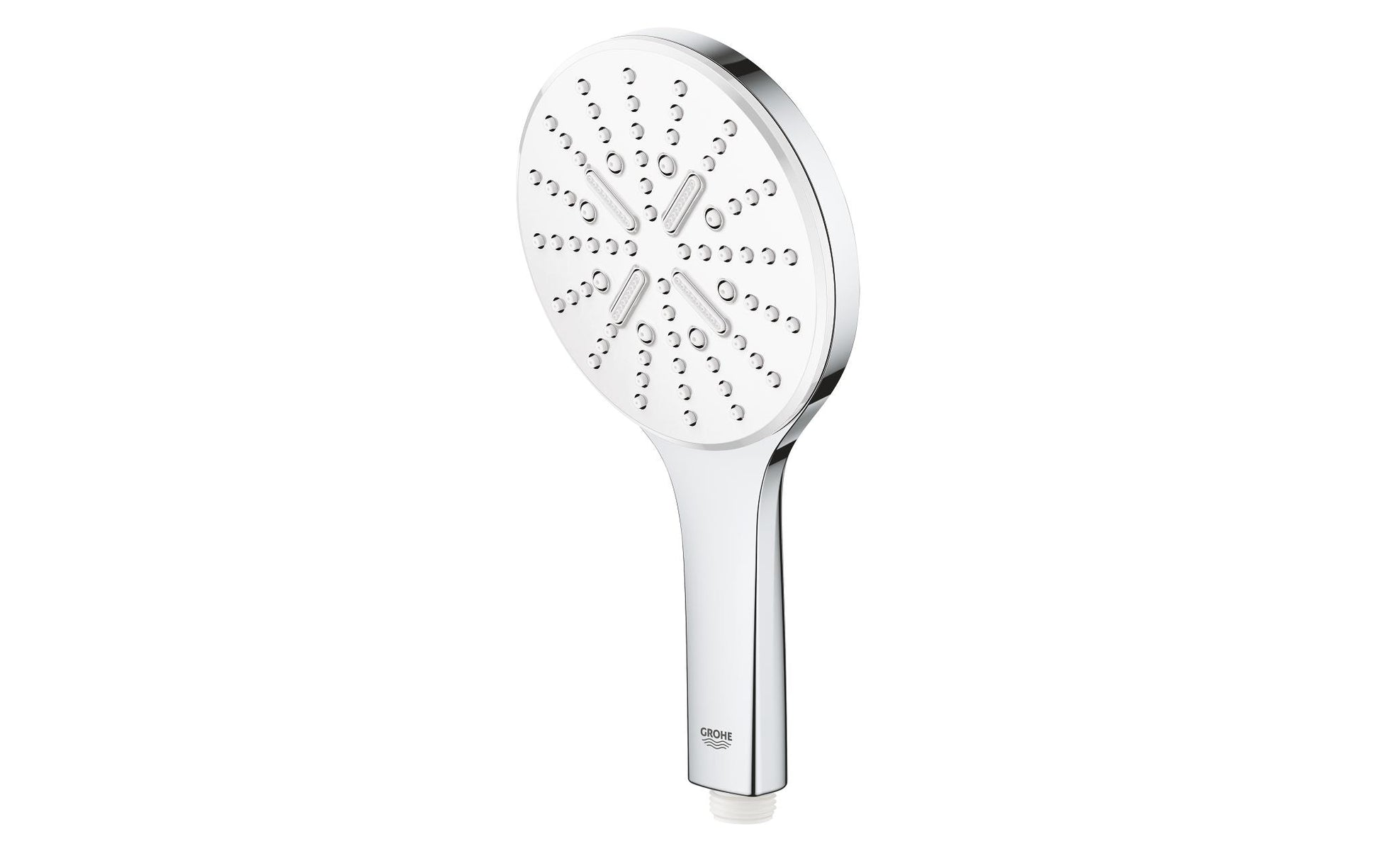 GROHE Handbrause Rainshower 130 – Ø13 cm, Edelstahl, Wandmontiert, Weiss