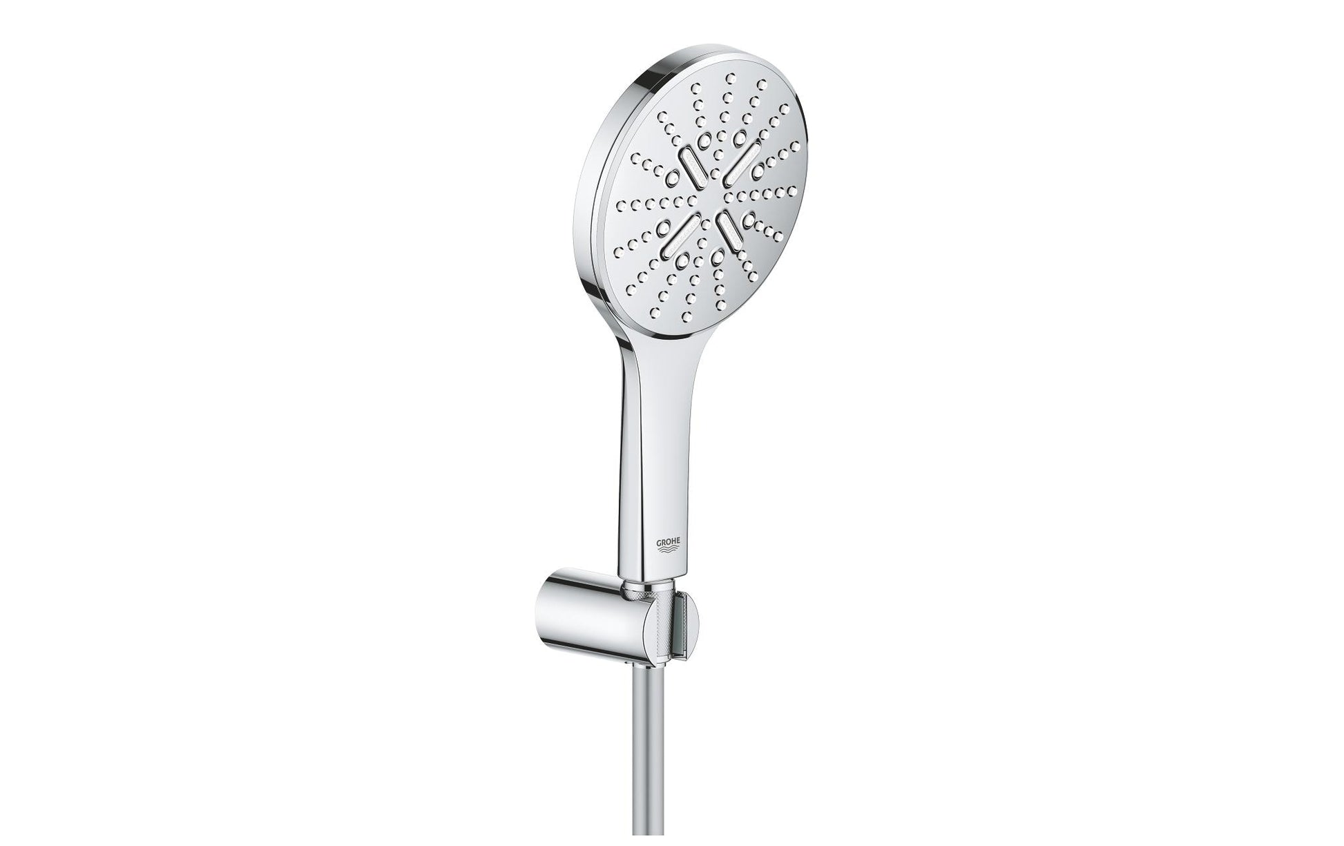 GROHE Handduschbrause Rainshower 130 – Messing verchromt, 3 Strahlarten, 1,5 m Schlauch, Wandmontiert