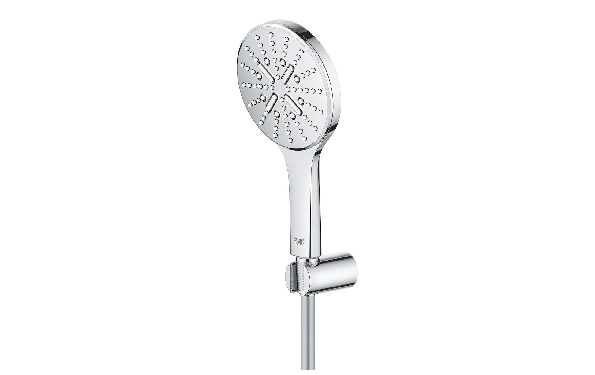 GROHE Handduschbrause Rainshower 130 – Messing verchromt, 3 Strahlarten, 1,5 m Schlauch, Wandmontiert