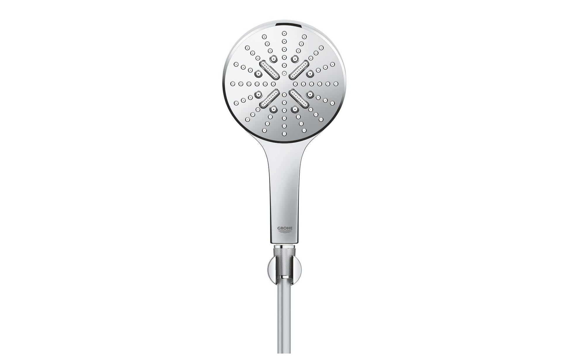 GROHE Handduschbrause Rainshower 130 – Messing verchromt, 3 Strahlarten, 1,5 m Schlauch, Wandmontiert