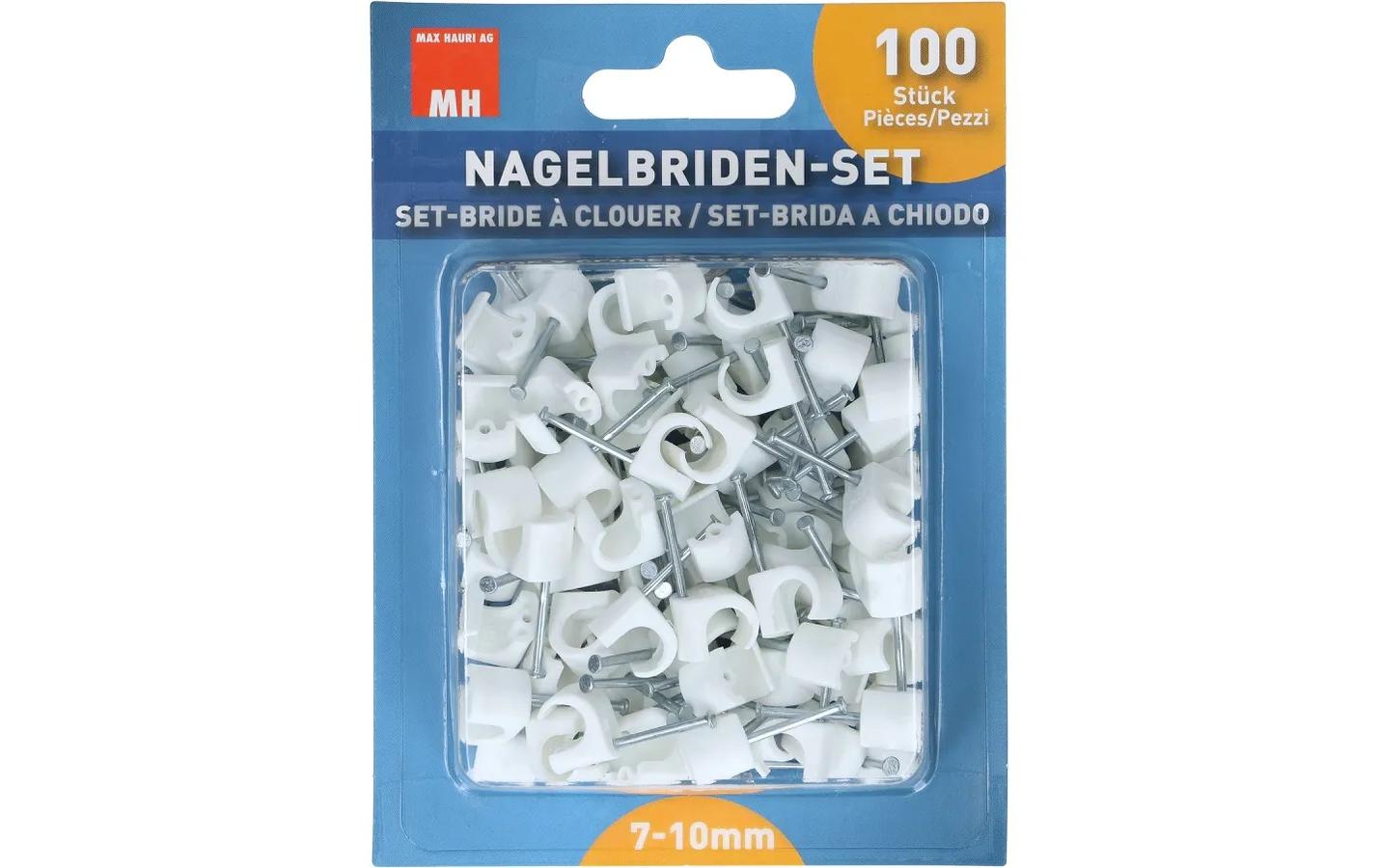 Max Hauri AG Max Hauri Kabelbinder, 25×10×4 mm, 100er-Pack, weiss – für Flachkabel 7–10 mm
