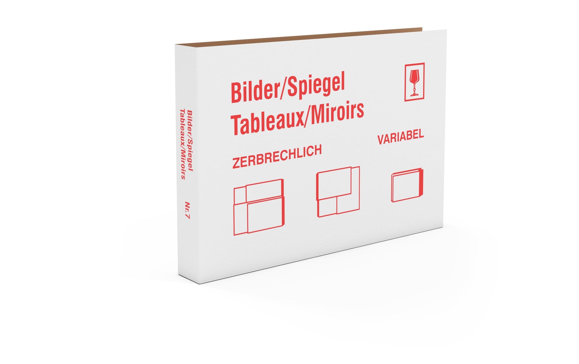 Versandkarton – für Bilder und Spiegel – 820 × 560 × 90 mm, weiss – 20 Stk.