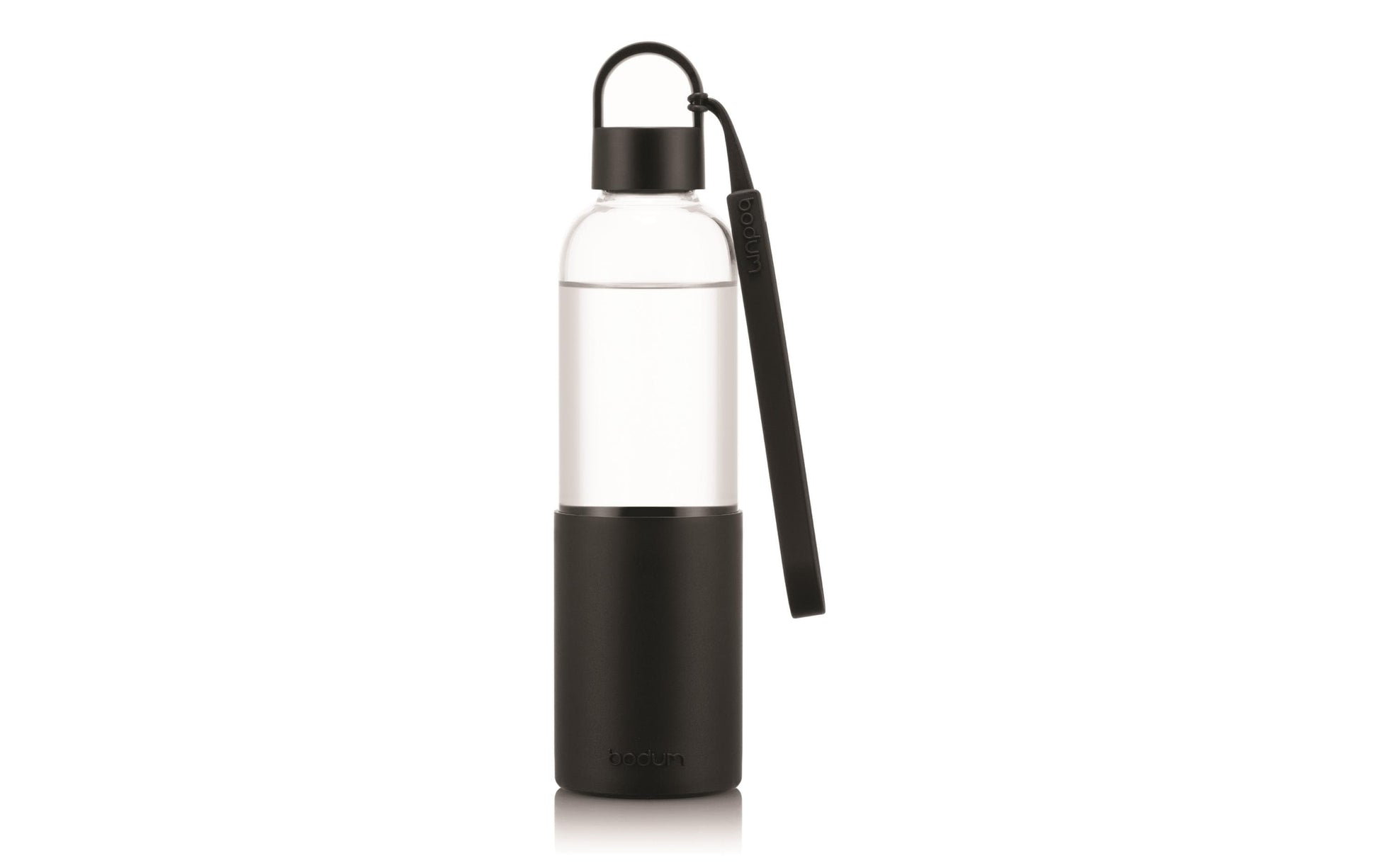 Bodum Melior Kindertrinkflasche 500 ml – Borosilikatglas, Silikon, Schwarz