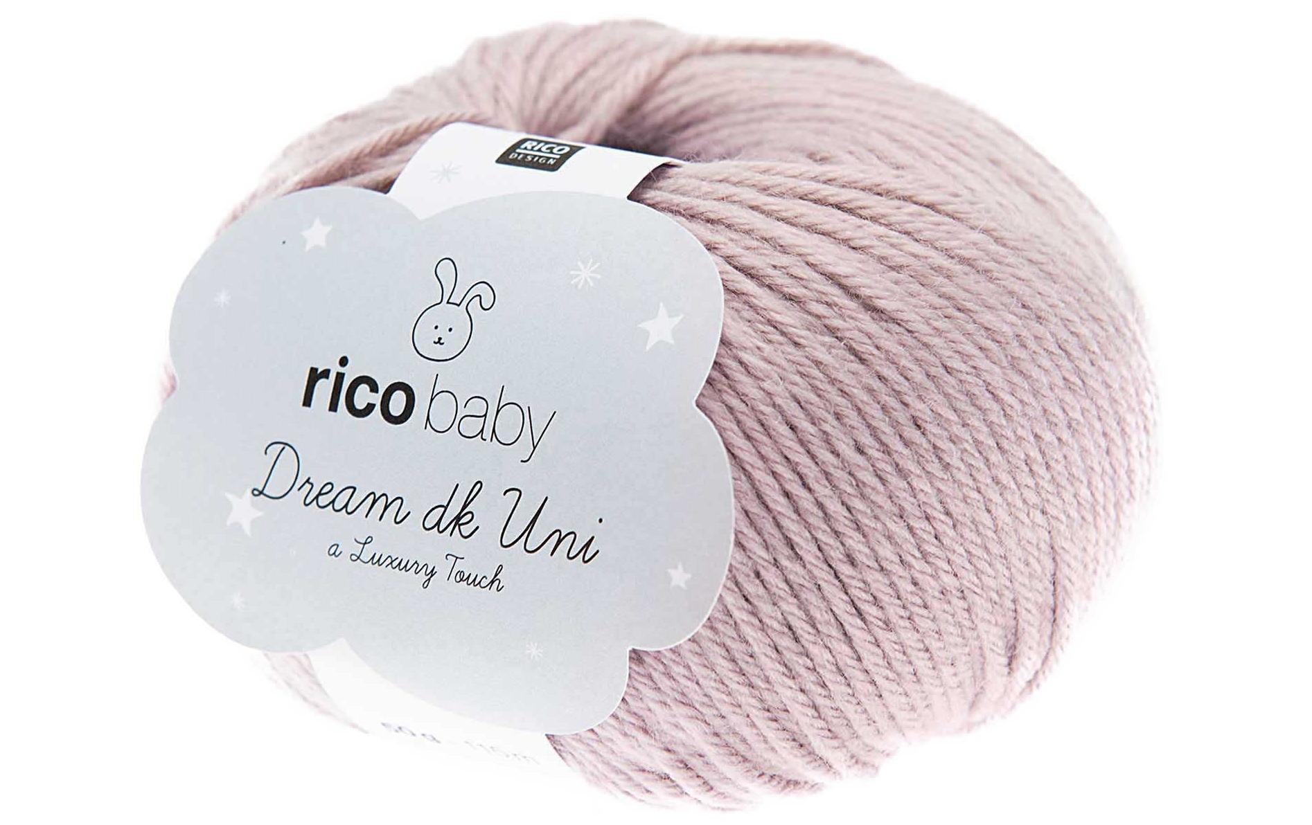 Rico Design Baby Dream DK Luxury Touch Uni Garn Flieder – 50 g, 115 m, Nadel 4 mm, 50% Polyamid/50% Polyacryl