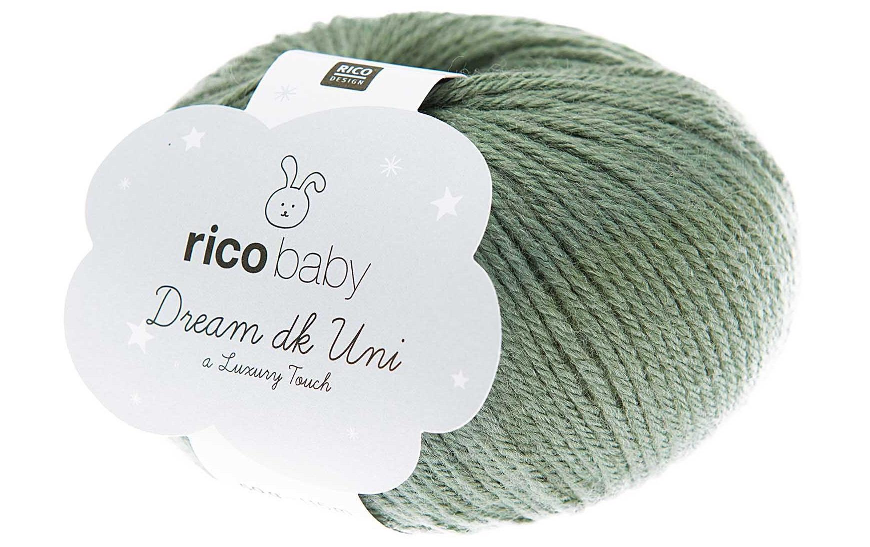 Rico Design Baby Dream DK Luxury Touch Uni Garn Dunkelgrün – 50 g, 115 m, Nadel 4 mm, 50% Polyamid/50% Polyacryl