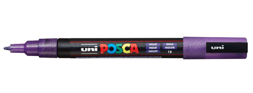 Uni-Ball POSCA Kreativ-/Pigmentmarker – violett, schnell trocknend, geruchlos – für viele Oberflächen