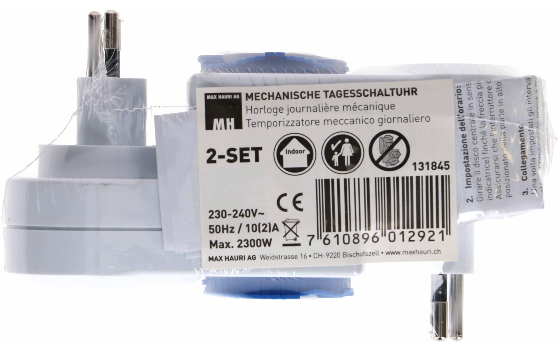 Max Hauri AG Max Hauri Zeitschaltuhr (DIN-Schiene) – mechanisch, 24 h, IP20, 230 V – Weiss – 131845