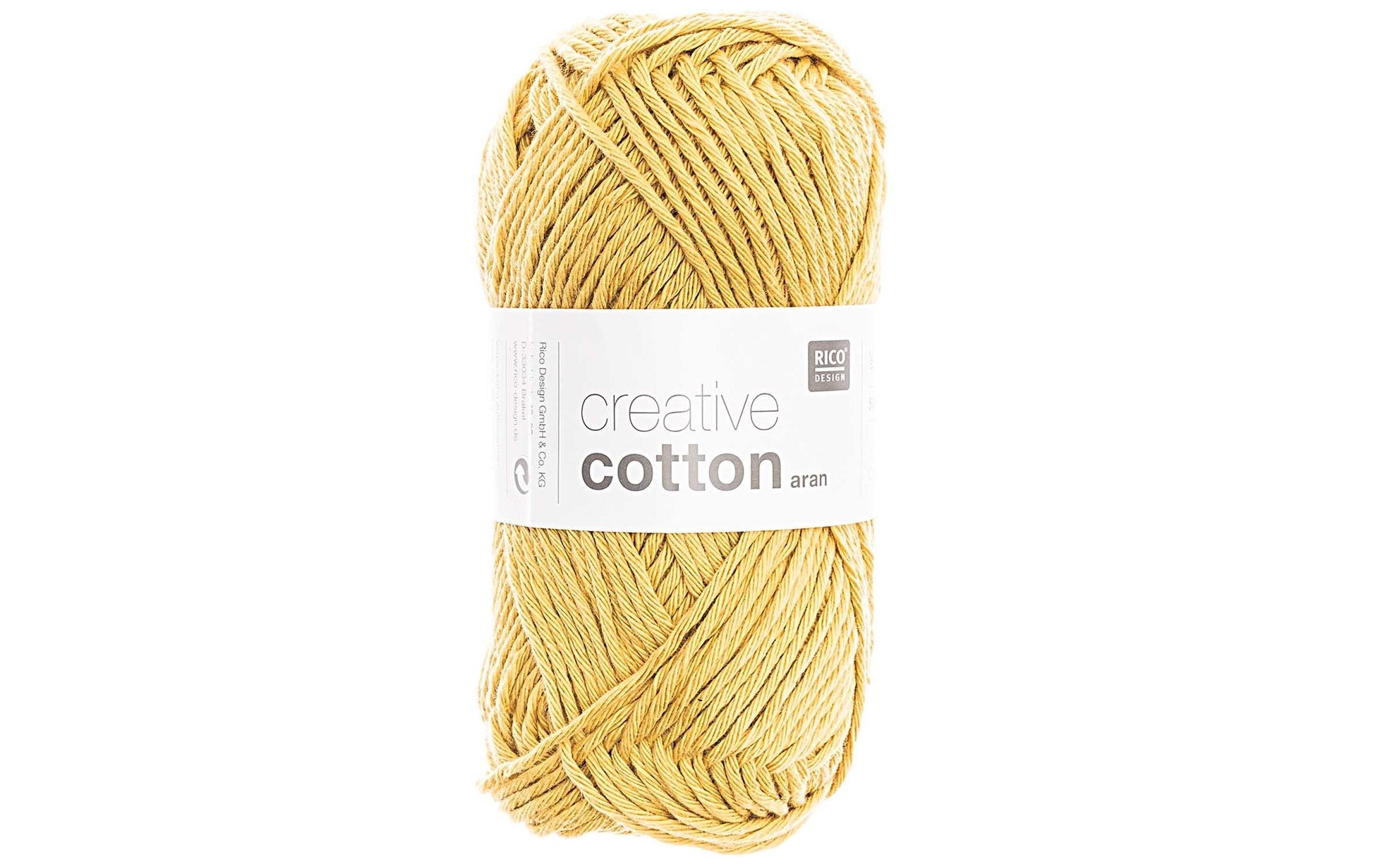 Rico Design Creative Cotton Aran Garn Blassgelb – 50 g, 85 m, Nadel 4 mm, 100% Baumwolle