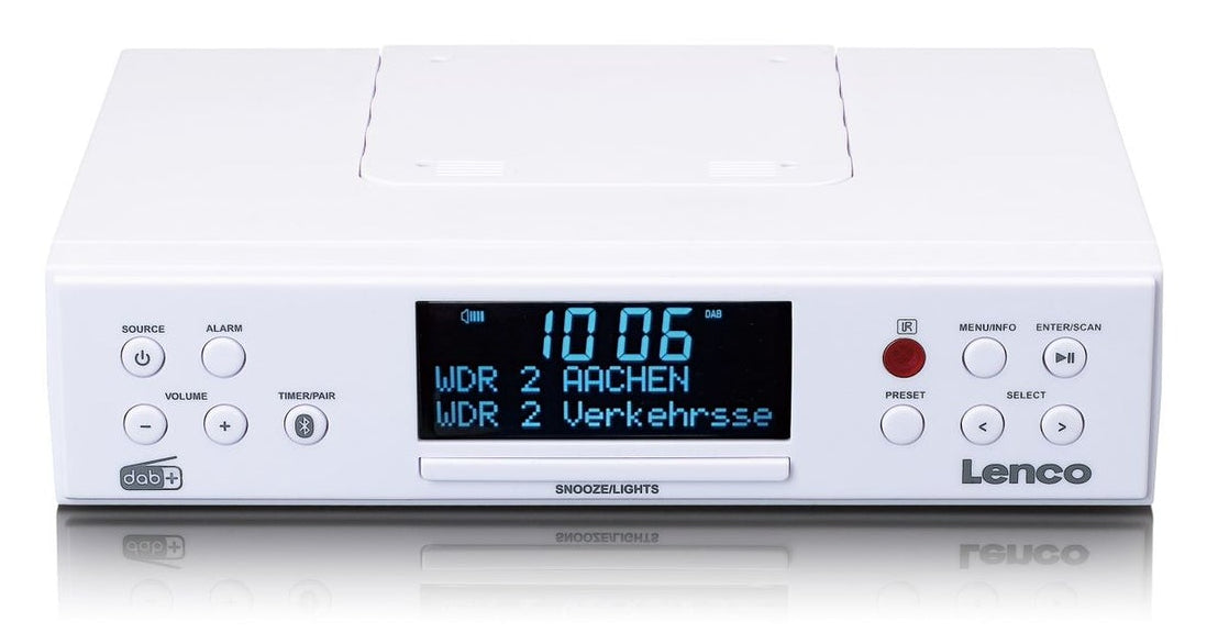 Lenco KCR-190WH – DAB+/UKW-Tischradio, Bluetooth – Weiss