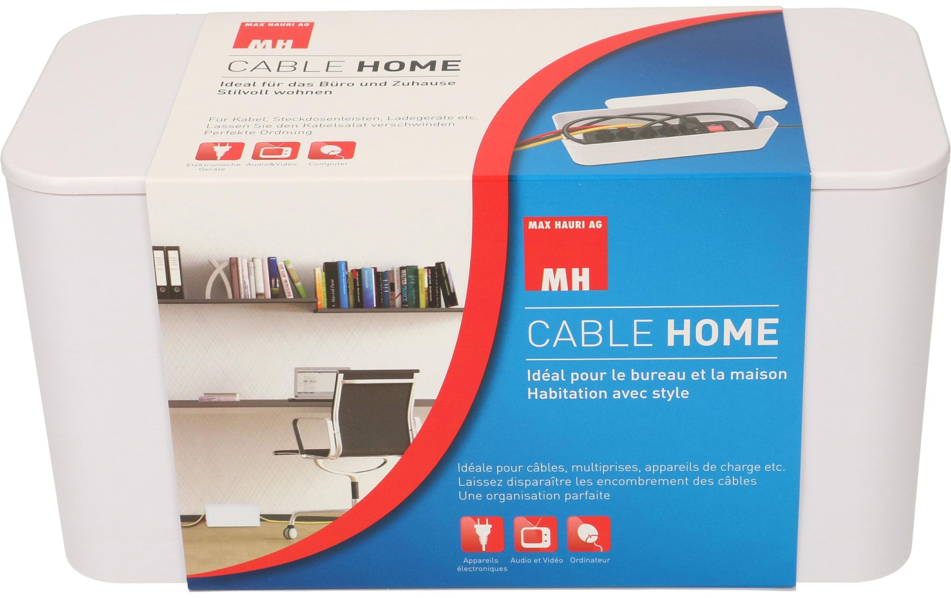 Max Hauri AG Max Hauri Aufbewahrungsbox – Kunststoff – Weiss – Inklusive Steckerleiste – 115 × 121 × 235 mm
