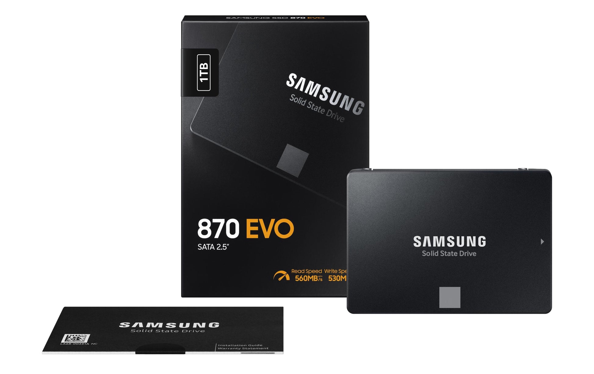Samsung 870 EVO 1 TB – 2,5" SATA – 560 MB/s lesen, 530 MB/s schreiben