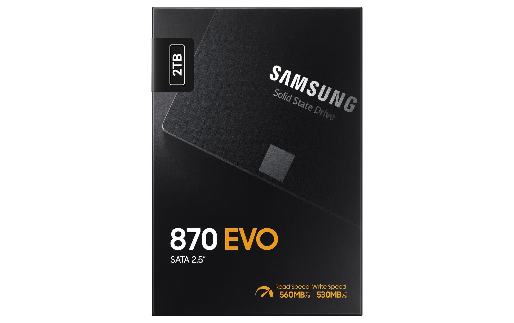 Samsung 870 EVO – 2 TB, 2,5" SATA SSD – Lesen 560 MB/s, Schreiben 530 MB/s