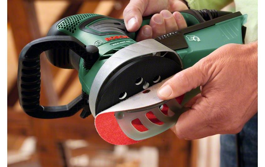 Bosch Exzenterschleifer PEX 400 AE – 370 W – Klettverschluss – Ø 125 mm – Microfilter