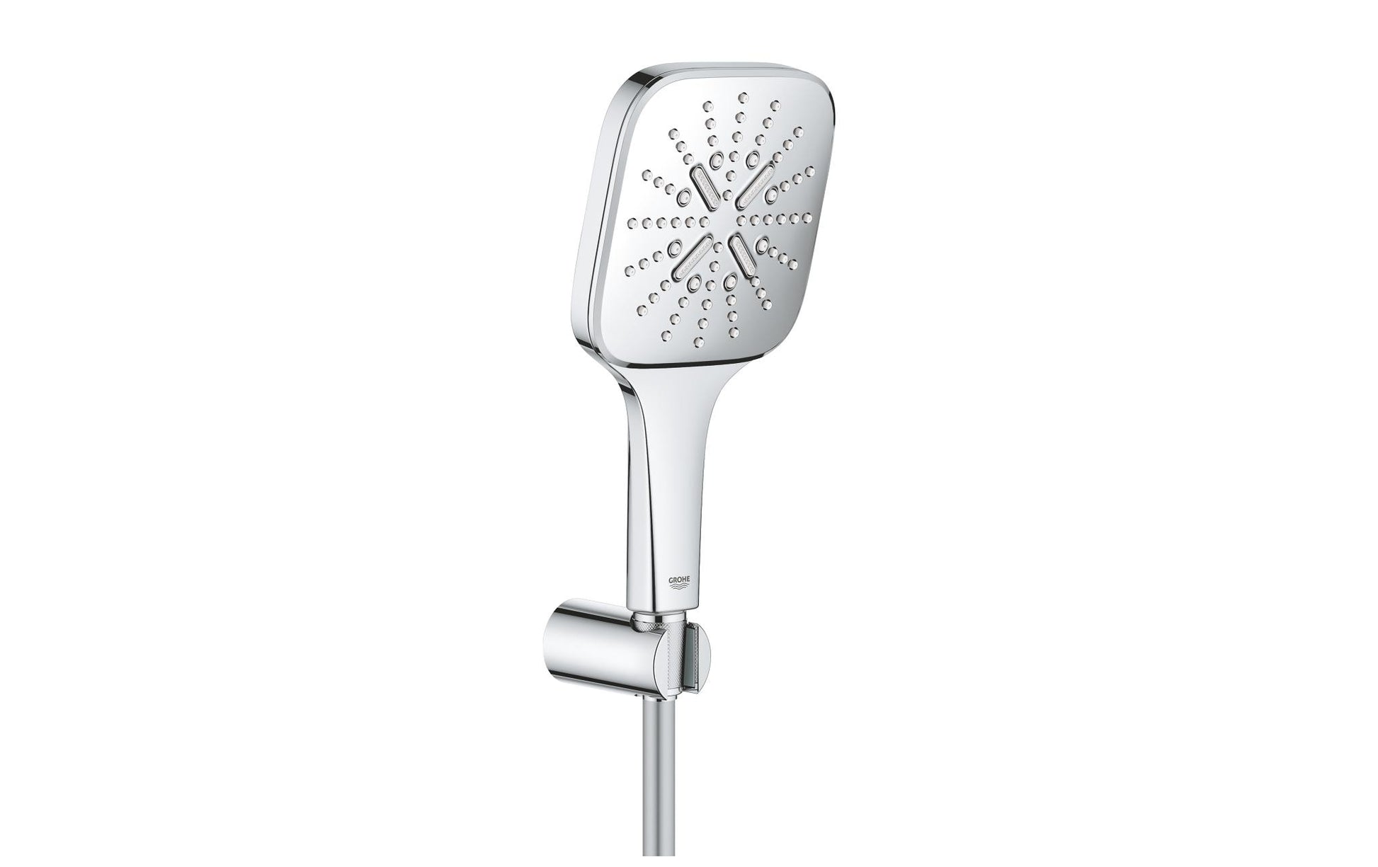 GROHE Handbrause Rainshower 130 – Schlauch 150 cm, Chrom, Wandmontiert
