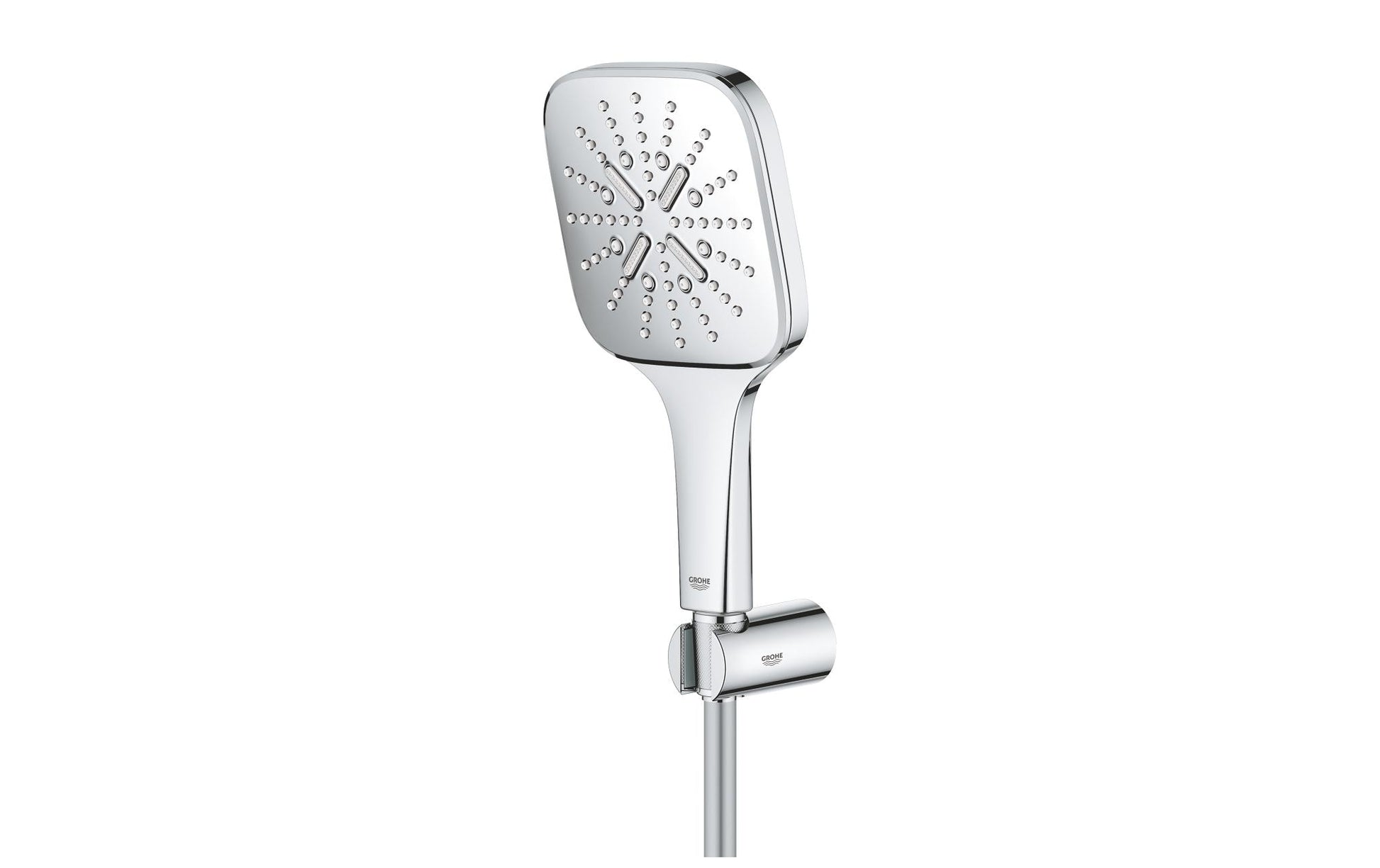 GROHE Handbrause Rainshower 130 – Schlauch 150 cm, Chrom, Wandmontiert