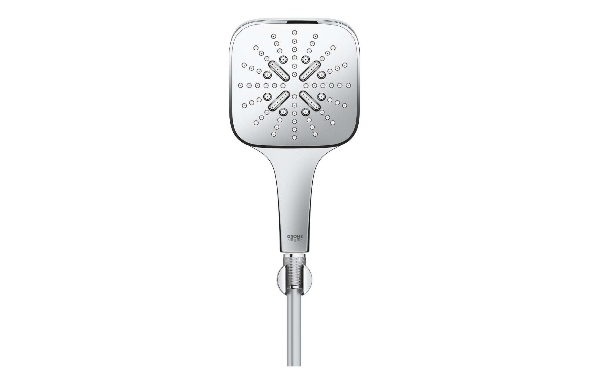 GROHE Handbrause Rainshower 130 – Schlauch 150 cm, Chrom, Wandmontiert