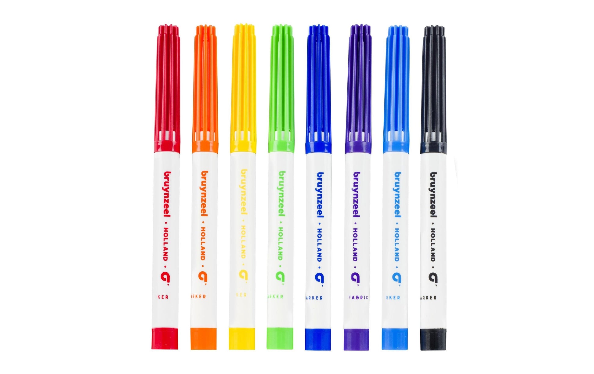 Bruynzeel Textilmarker – Pinselspitze – Mehrfarbig – 8er-Pack – für Textilien