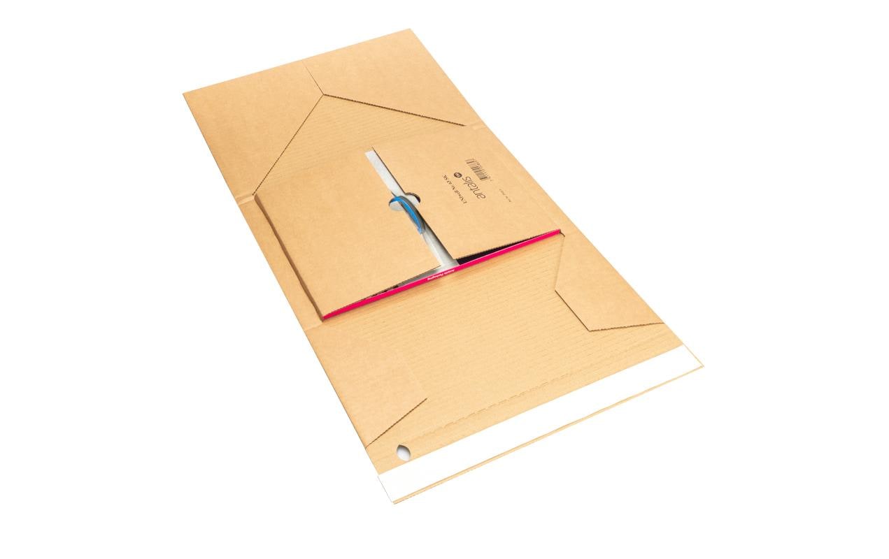 Antalis Versandkarton – 455 × 320 × 80 mm, selbstklebend, höhenverstellbar, braun