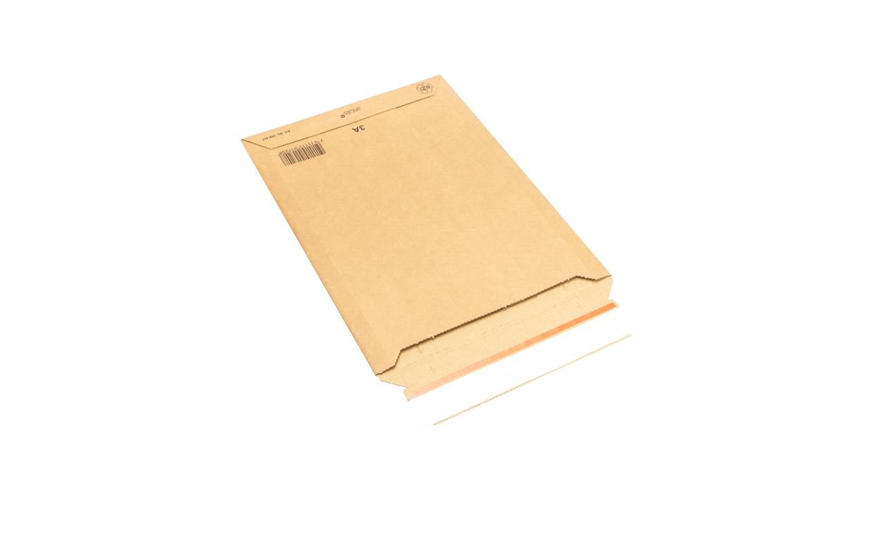 Karton-Versandtasche – 355 × 520 mm, selbstklebend, braun
