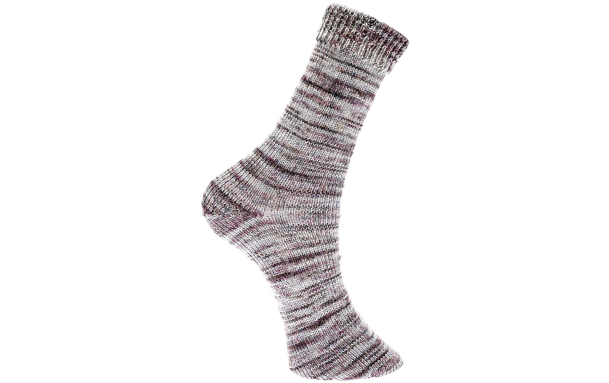 Rico Design Sockenwolle Soft Vintage 4-fädig Garn Flieder – 100 g, 420 m, Nadel 2 mm, 75% Schurwolle/25% Polyamid