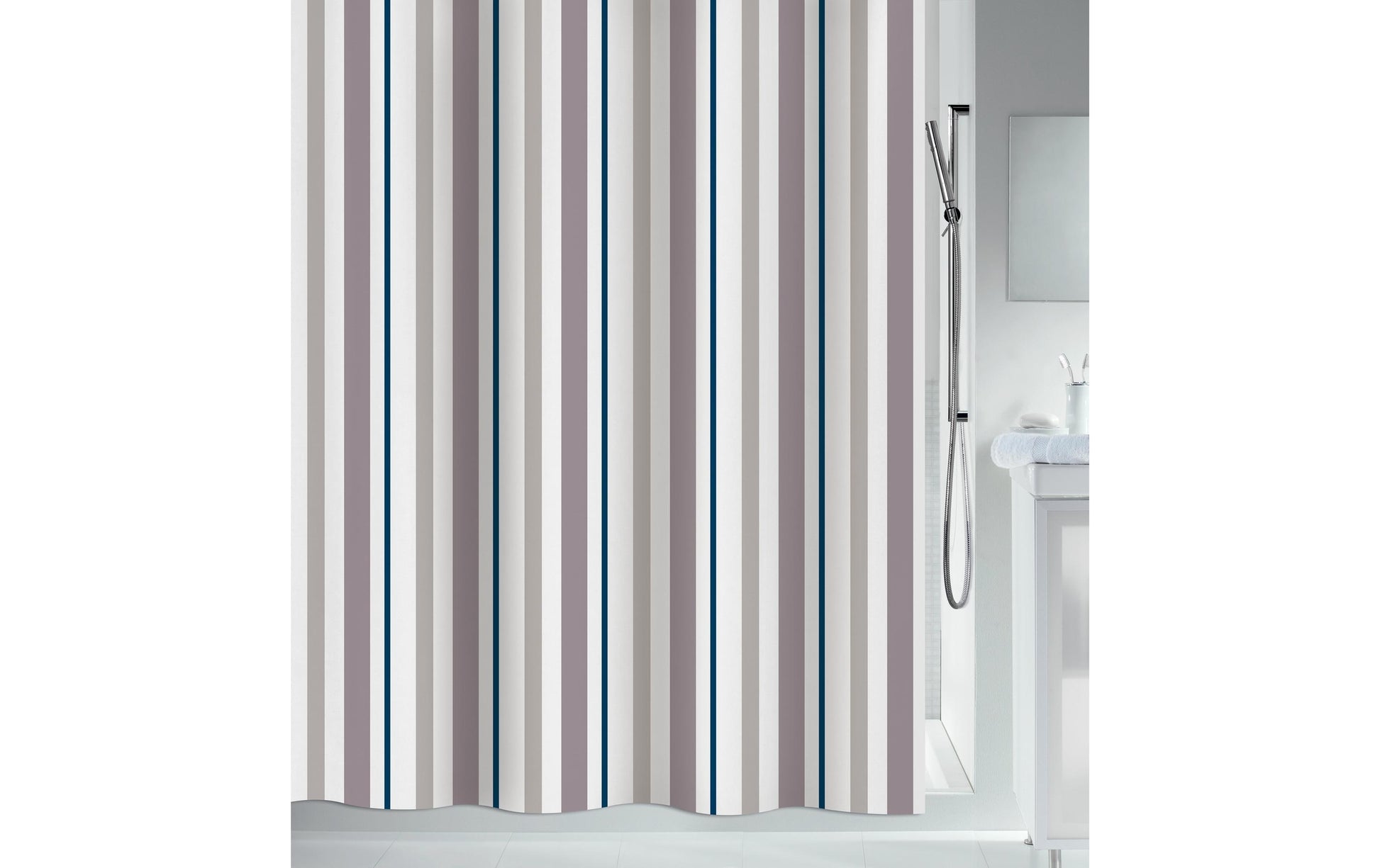 Spirella Duschvorhang – 180×200 cm, 75% Baumwolle/25% Polyester, Mehrfarbig