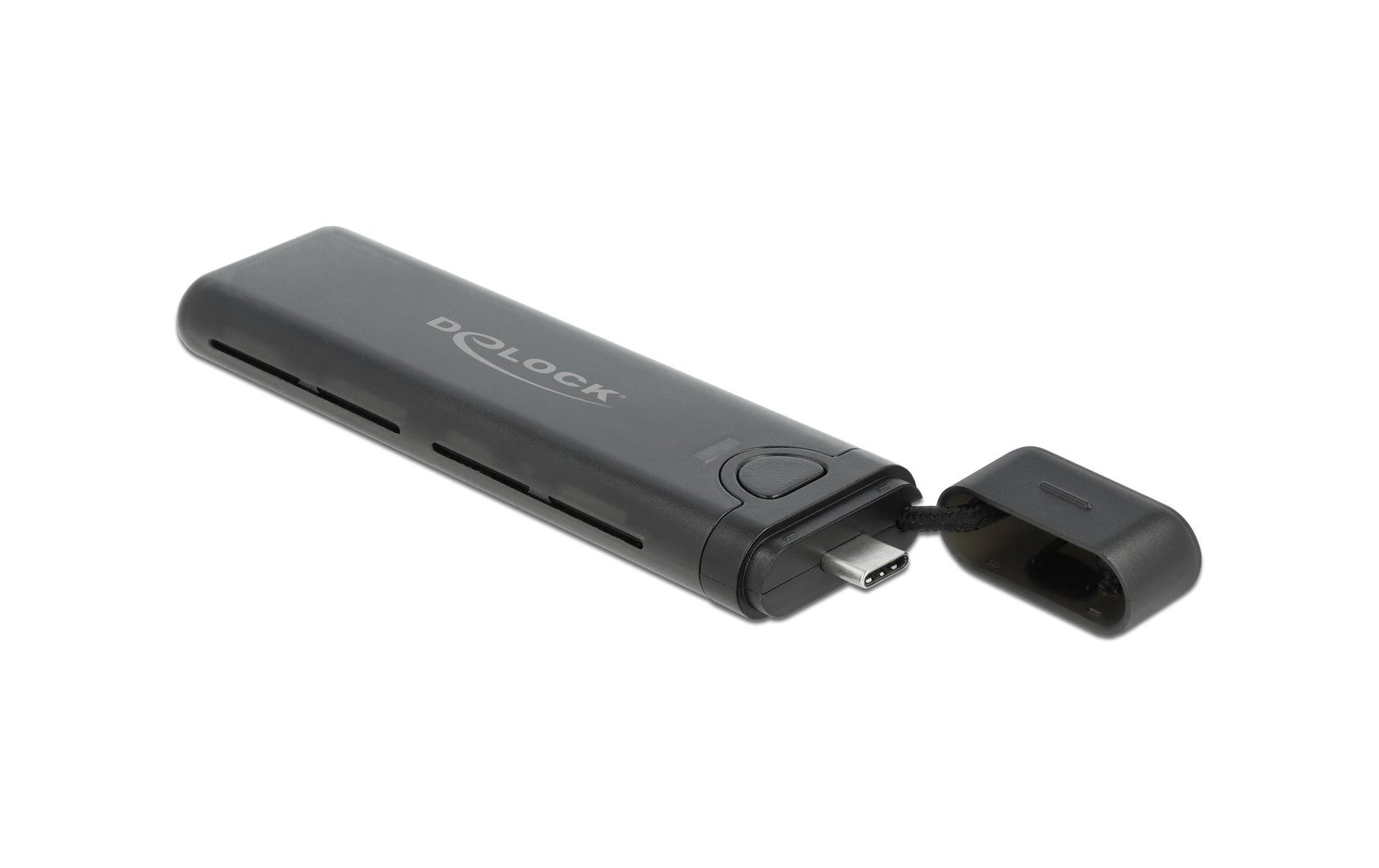 DeLOCK M.2 NVMe/SATA USB-C-Gehäuse – 1-Bay SSD-Gehäuse – USB 3.2 Gen2 (10 Gbit/s) – für M.2 NVMe/SATA