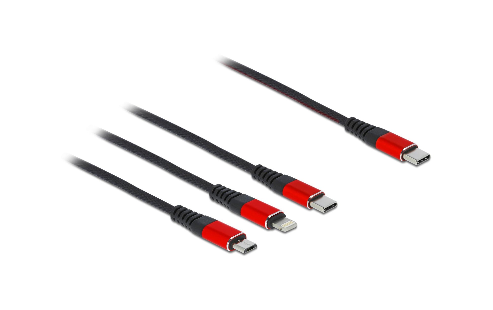 DeLOCK Multi-Kabel – 3-in-1 USB-C auf USB-C/Micro-USB/Lightning 0,3 m – für iPhone/Android