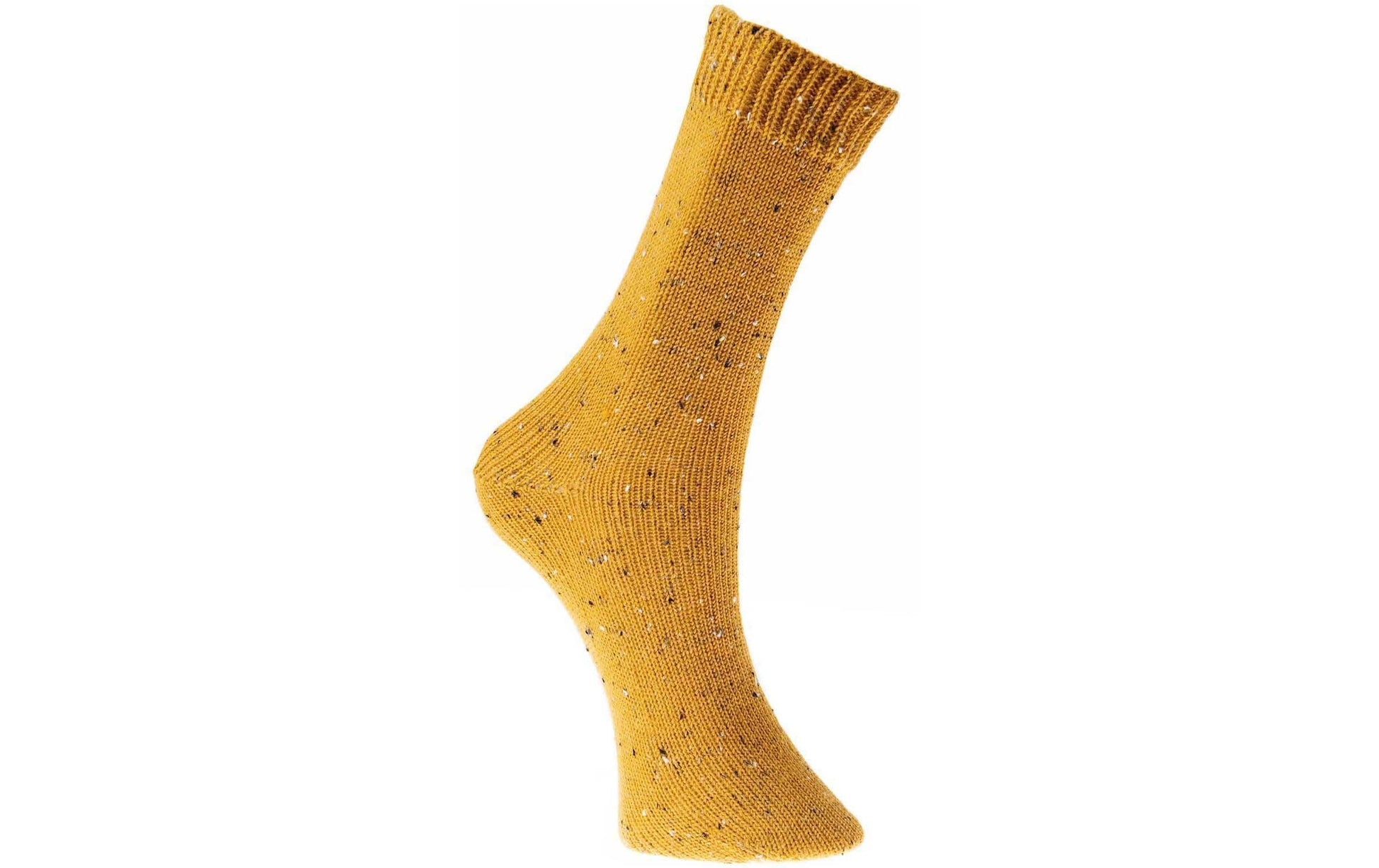 Rico Design Tweed 4-fädiges Garn Senfgelb – 100 g, 375 m, Nadel 2 mm