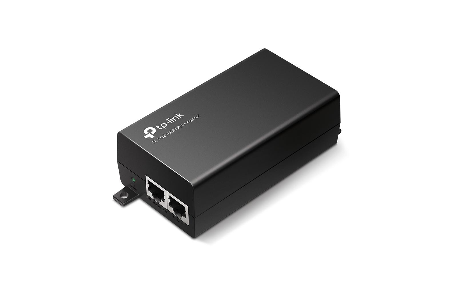 TP-Link POE160S PoE-Injektor 30 W – IEEE 802.3af/at – Gigabit Ethernet, RJ-45×2 – Schwarz