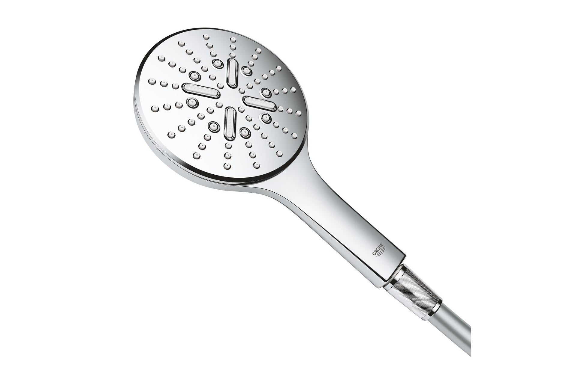 GROHE Handbrause Rainshower 130 – Ø13 cm, Edelstahl, Wandmontiert, Chrom