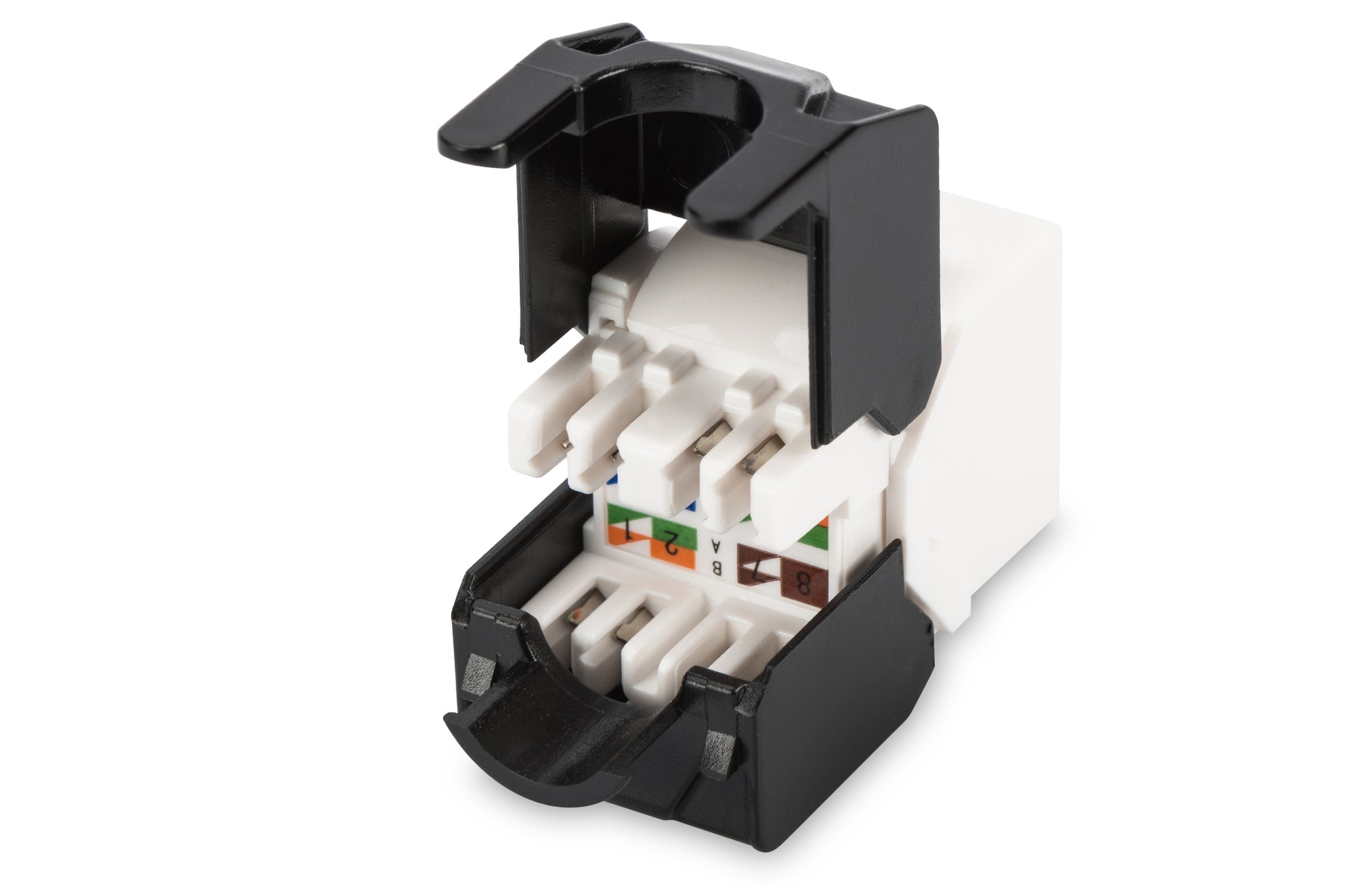 Digitus Cat6 Keystone-Modul – ungeschirmt, Schwarz/Weiss, 50×100×23 mm