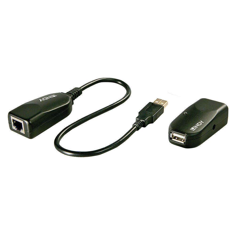Lindy 42693 USB 2.0 Extender (Sender + Empfänger) – 50 m, USB 2.0 (480 Mbit/s), Externes Netzteil