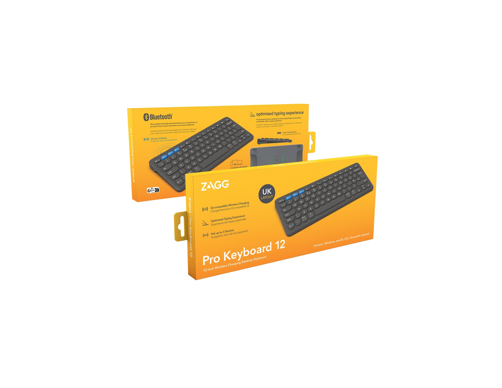 ZAGG Pro Tastatur – Tastatur, UK-Layout (EN), Dunkelgrau – für 12" Tablets
