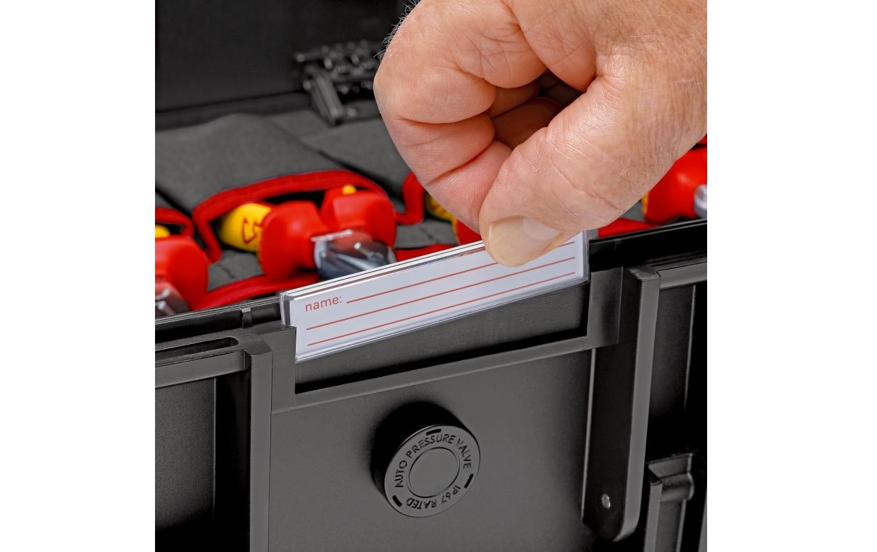 Knipex Robust45 Werkzeugkoffer 45 l – bestückt, 63-teilig, mit 2 Rollen, Trolley, abschliessbar, schwarz, PP