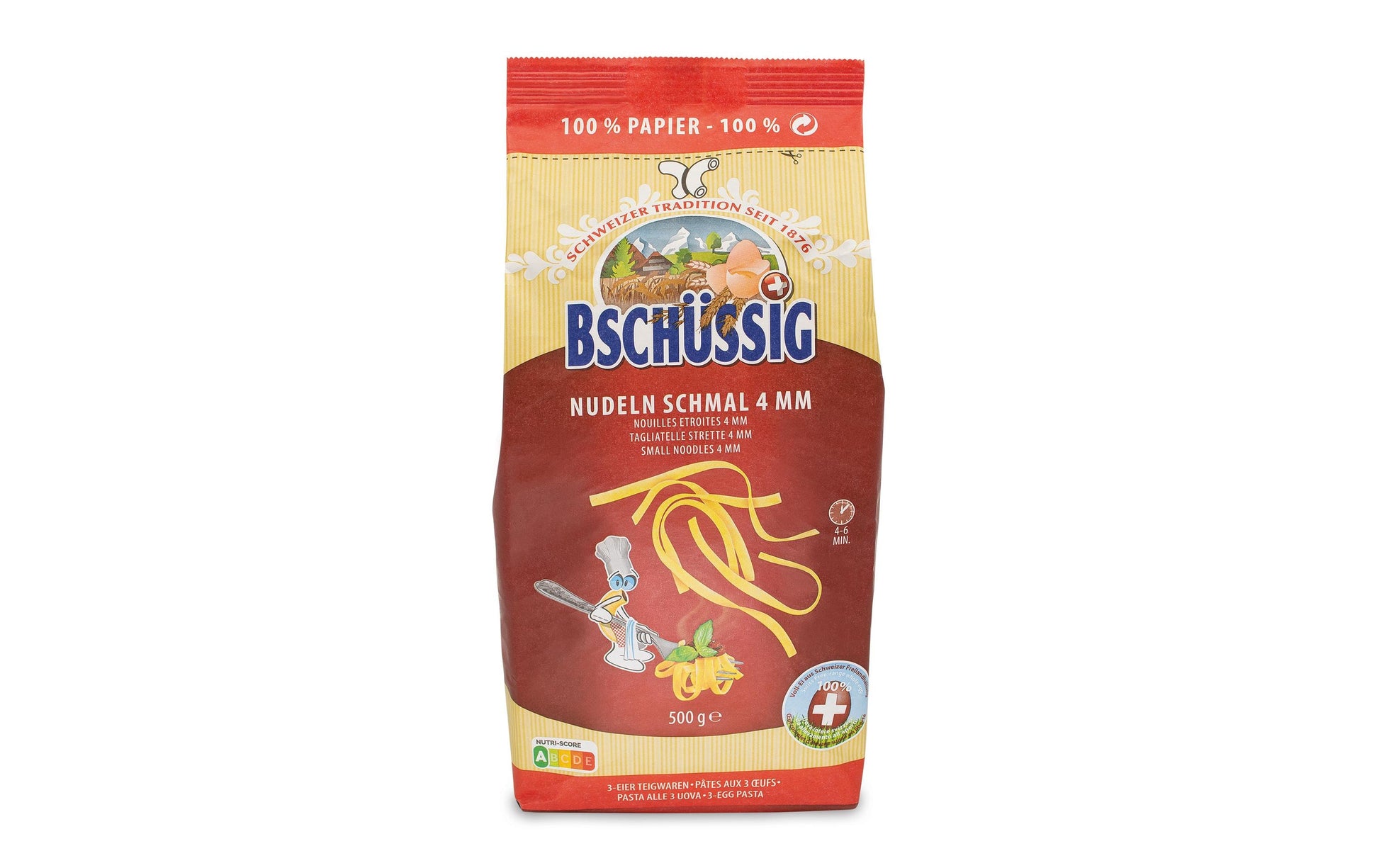 BSCHÜSSIG Eierteigwaren 4 mm – laktosefrei – 500 g