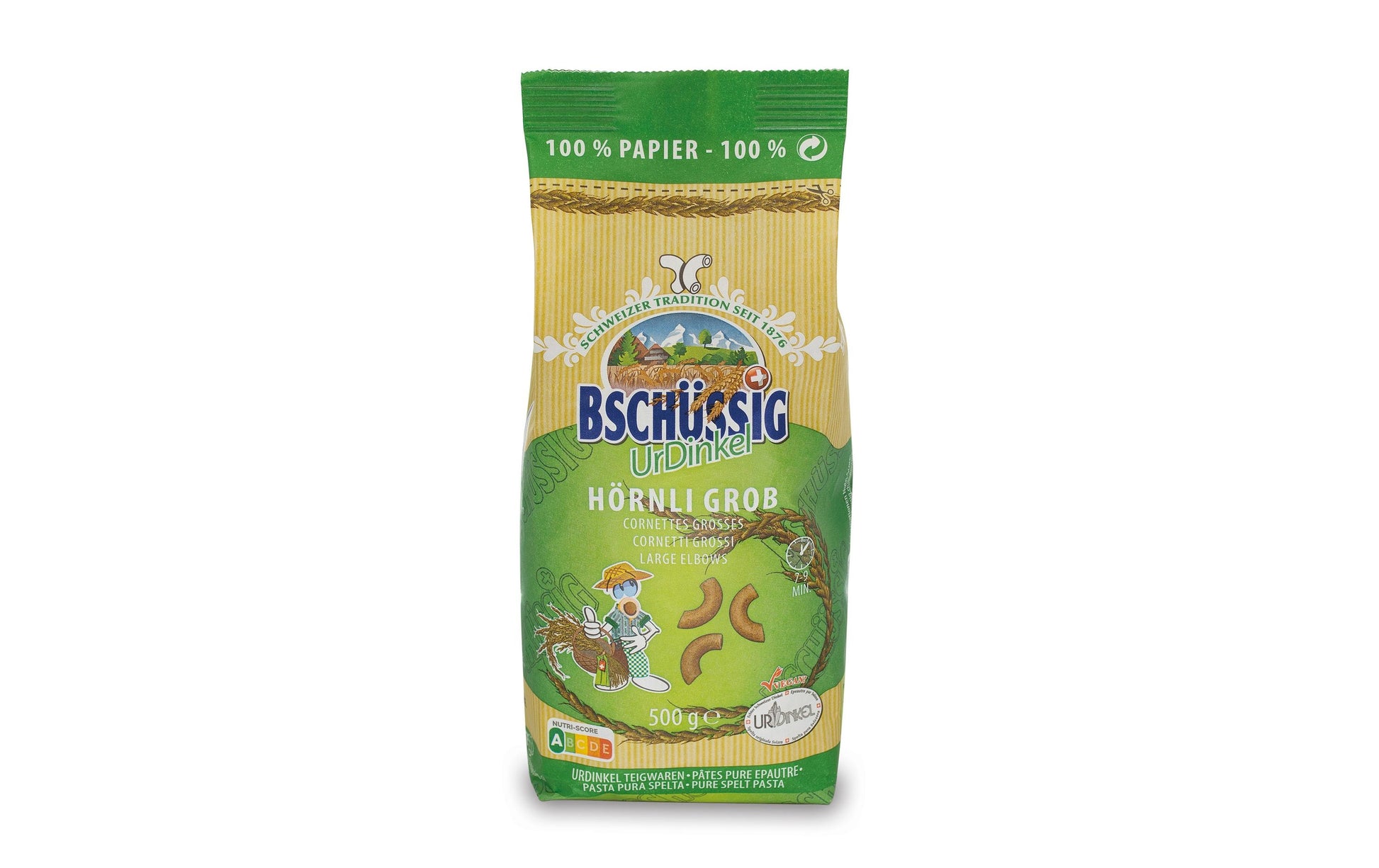 BSCHÜSSIG UrDinkel Grobe Hörnli – Vegan – 500 g
