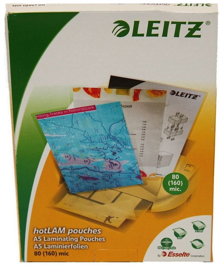 Leitz Laminierfolien A5, glänzend – 80 µm, 153 × 216 mm, 100 Stk.