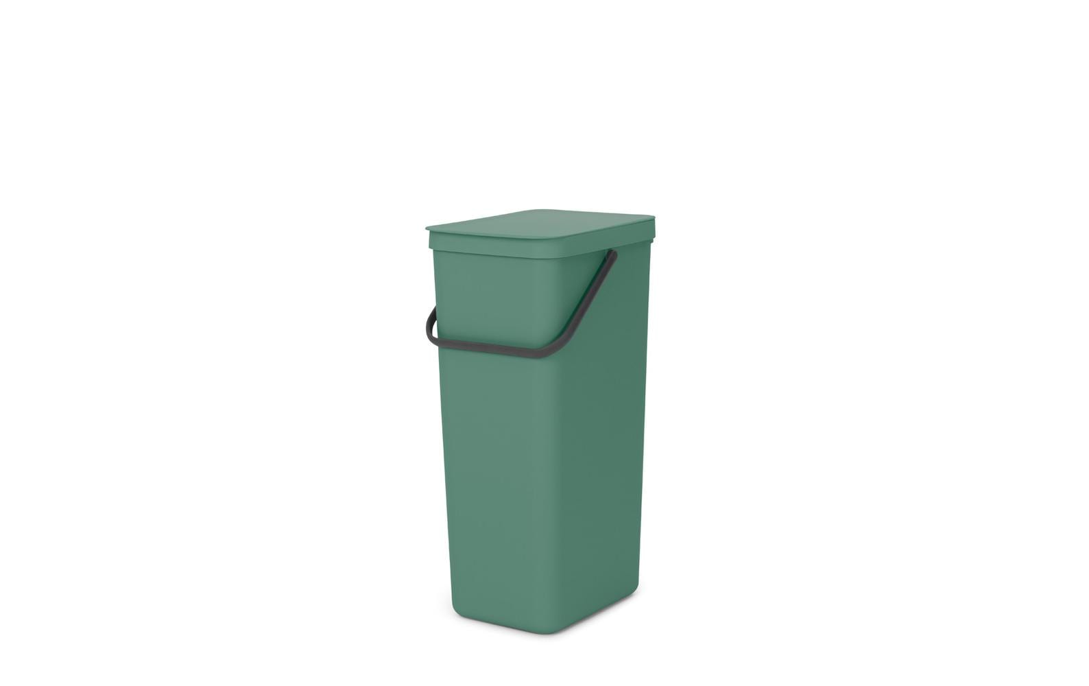 Brabantia Sort & Go Recyclingbehälter – 40 l – Kunststoff, rechteckig – grün