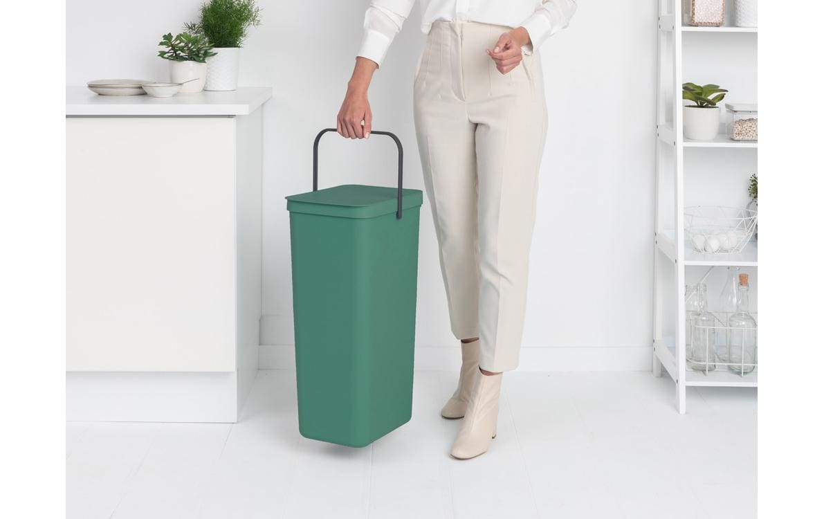 Brabantia Sort & Go Recyclingbehälter – 40 l – Kunststoff, rechteckig – grün