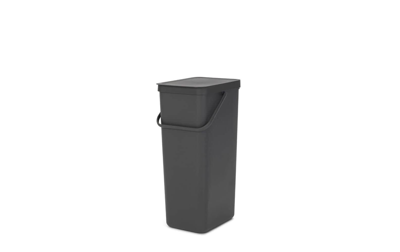 Brabantia Papierkorb – 40 l – Kunststoff, Grau – B × H × T 267 × 620 × 341 mm