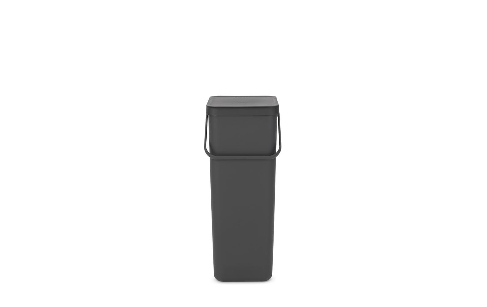 Brabantia Papierkorb – 40 l – Kunststoff, Grau – B × H × T 267 × 620 × 341 mm