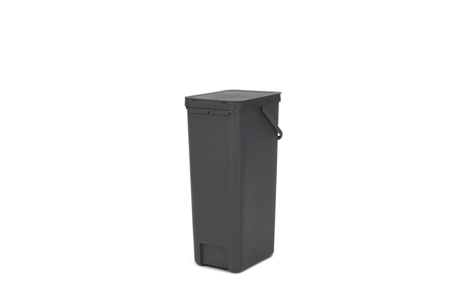 Brabantia Papierkorb – 40 l – Kunststoff, Grau – B × H × T 267 × 620 × 341 mm