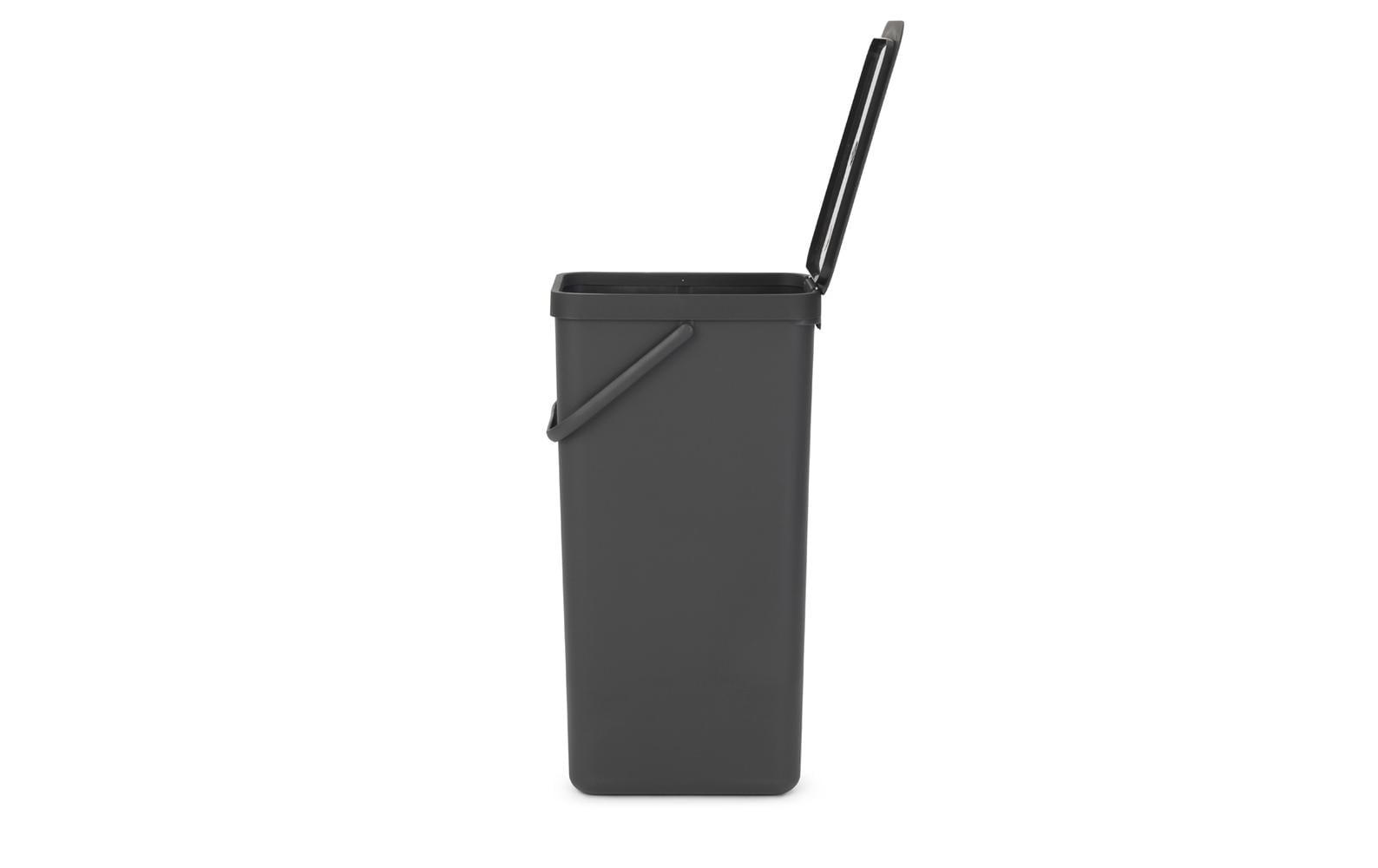 Brabantia Papierkorb – 40 l – Kunststoff, Grau – B × H × T 267 × 620 × 341 mm