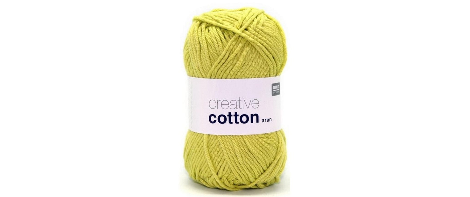 Rico Design Creative Cotton Garn Gelbgrün – Aran, 50 g, 85 m, Nadel 4 mm, 100% Baumwolle, 1 Stk.