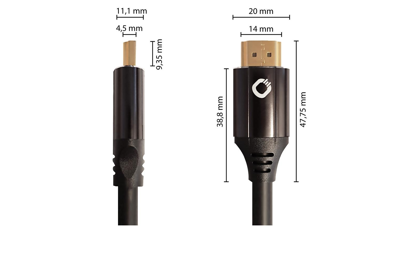 Oehlbach HDMI Kabel HDMI 2.1 8K 60 Hz – 2 m – HDR, ARC