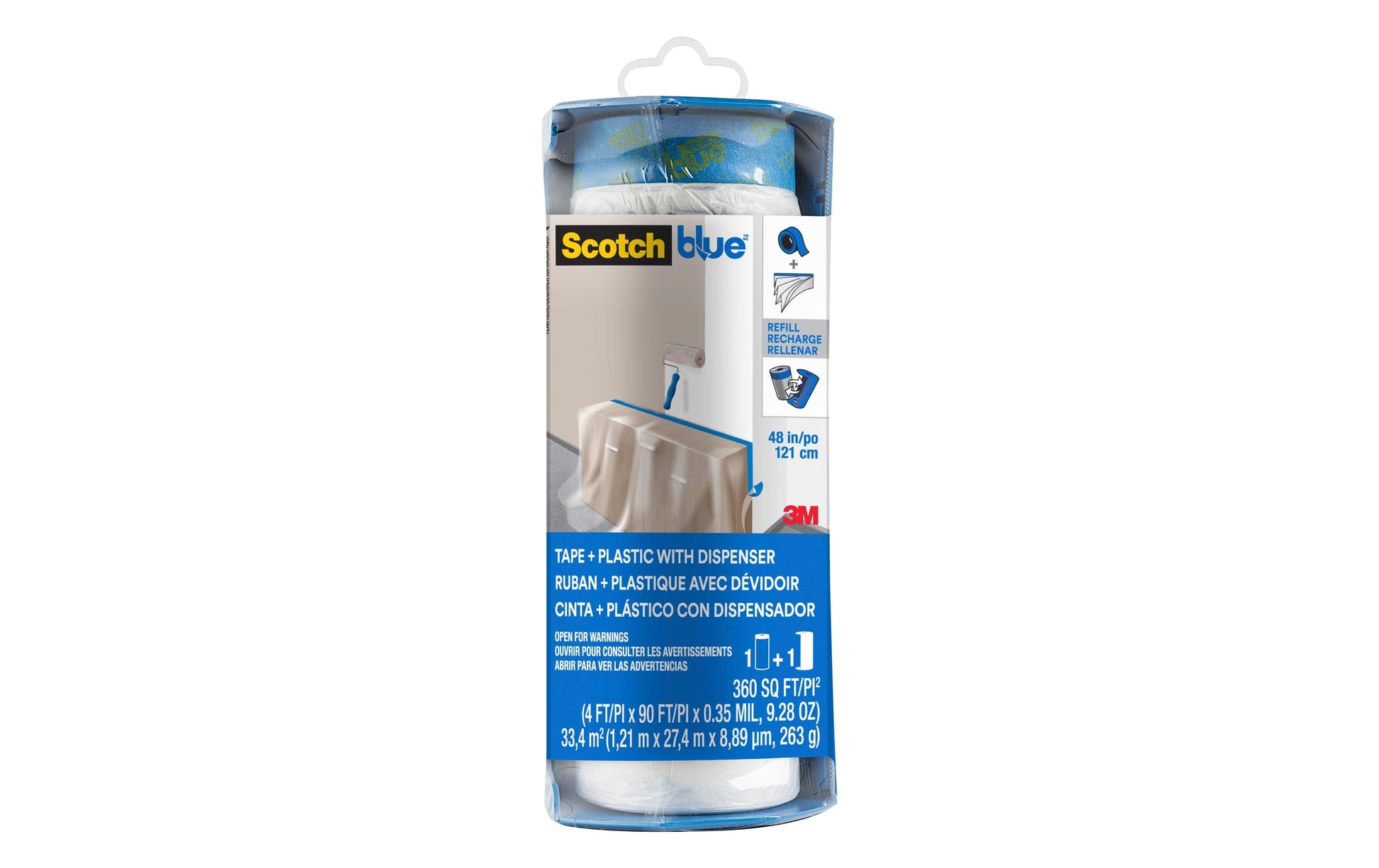 Scotch Abdeckfolie mit Band 2093, Blau – 1210 mm × 27,4 m